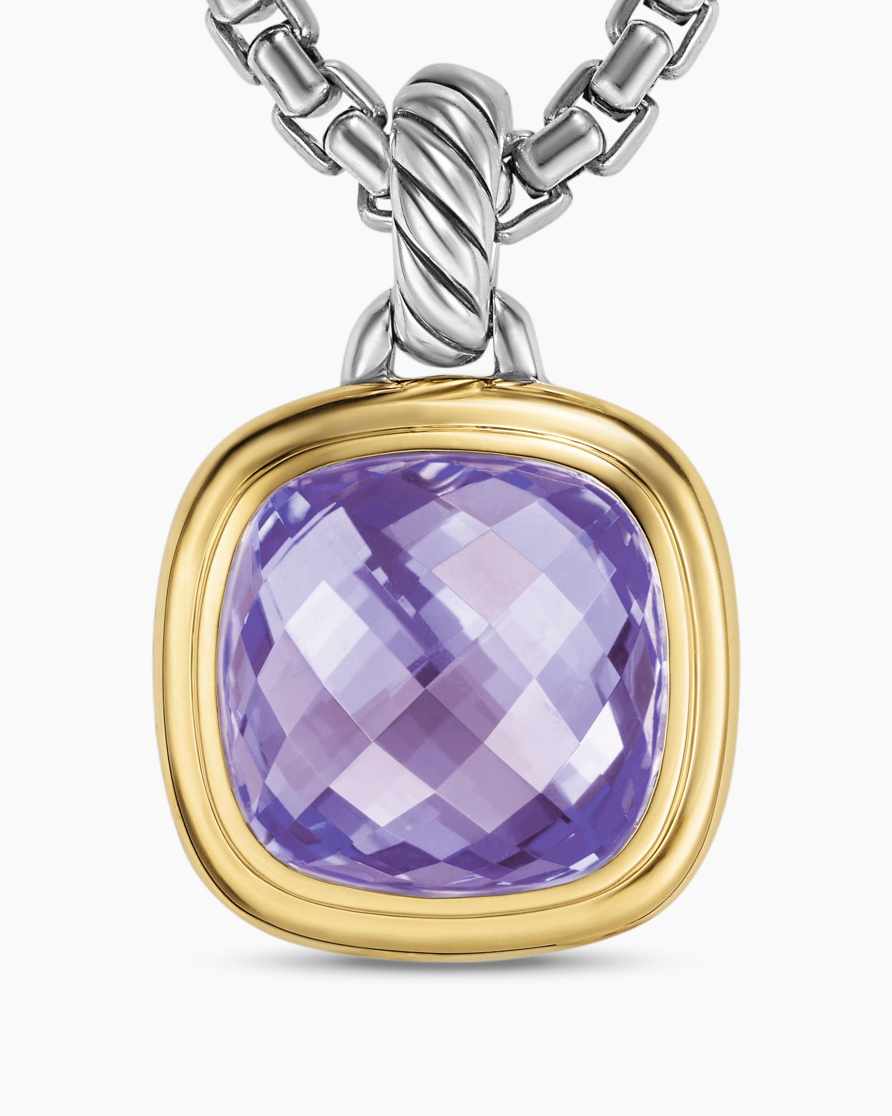 Albion® Pendant in Sterling Silver with 18K Yellow Gold and Amethyst, 11mm