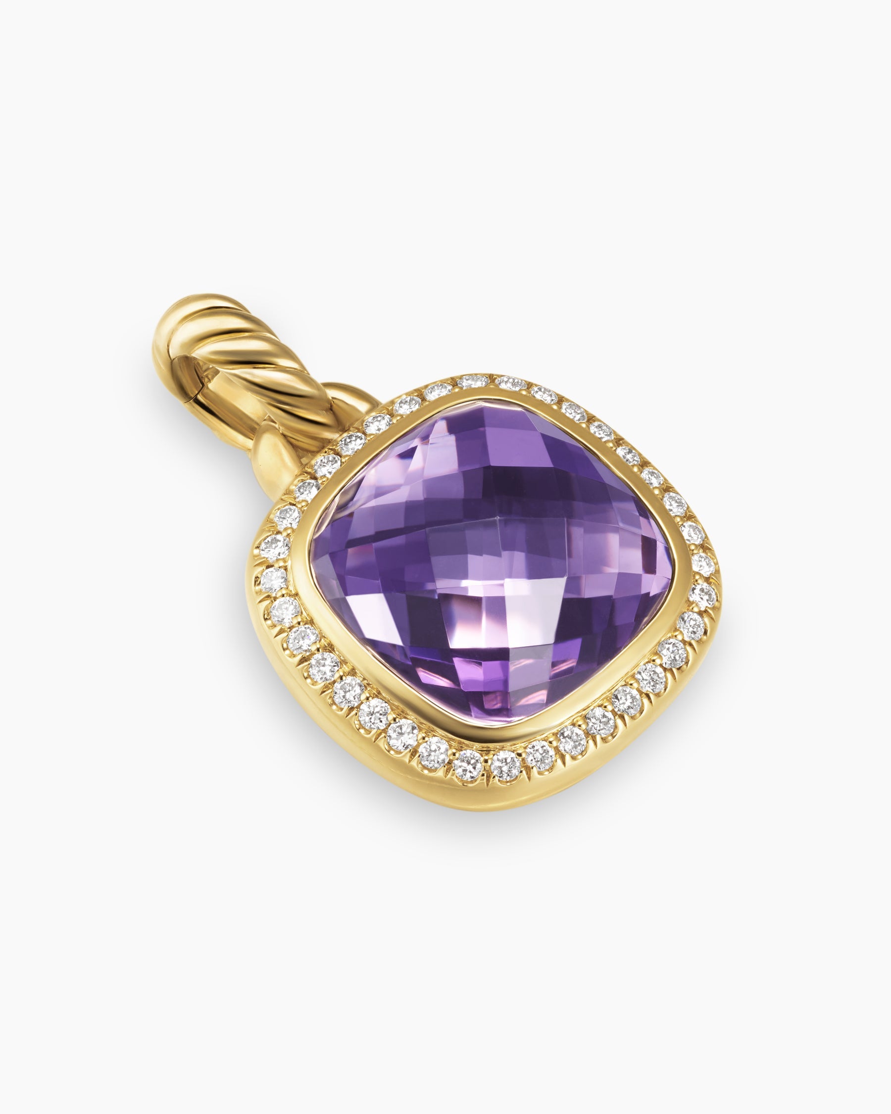 Albion® Pendant in 18K Yellow Gold with Amethyst and Diamonds, 11mm