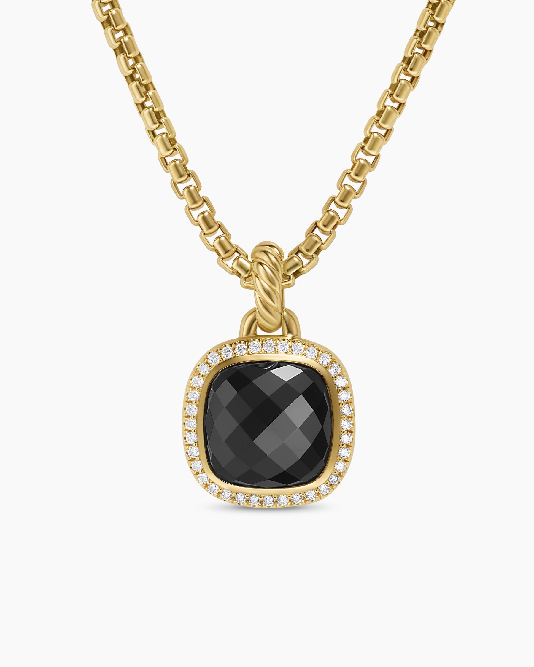 Albion® Pendant in 18K Yellow Gold with Black Onyx and Diamonds, 11mm