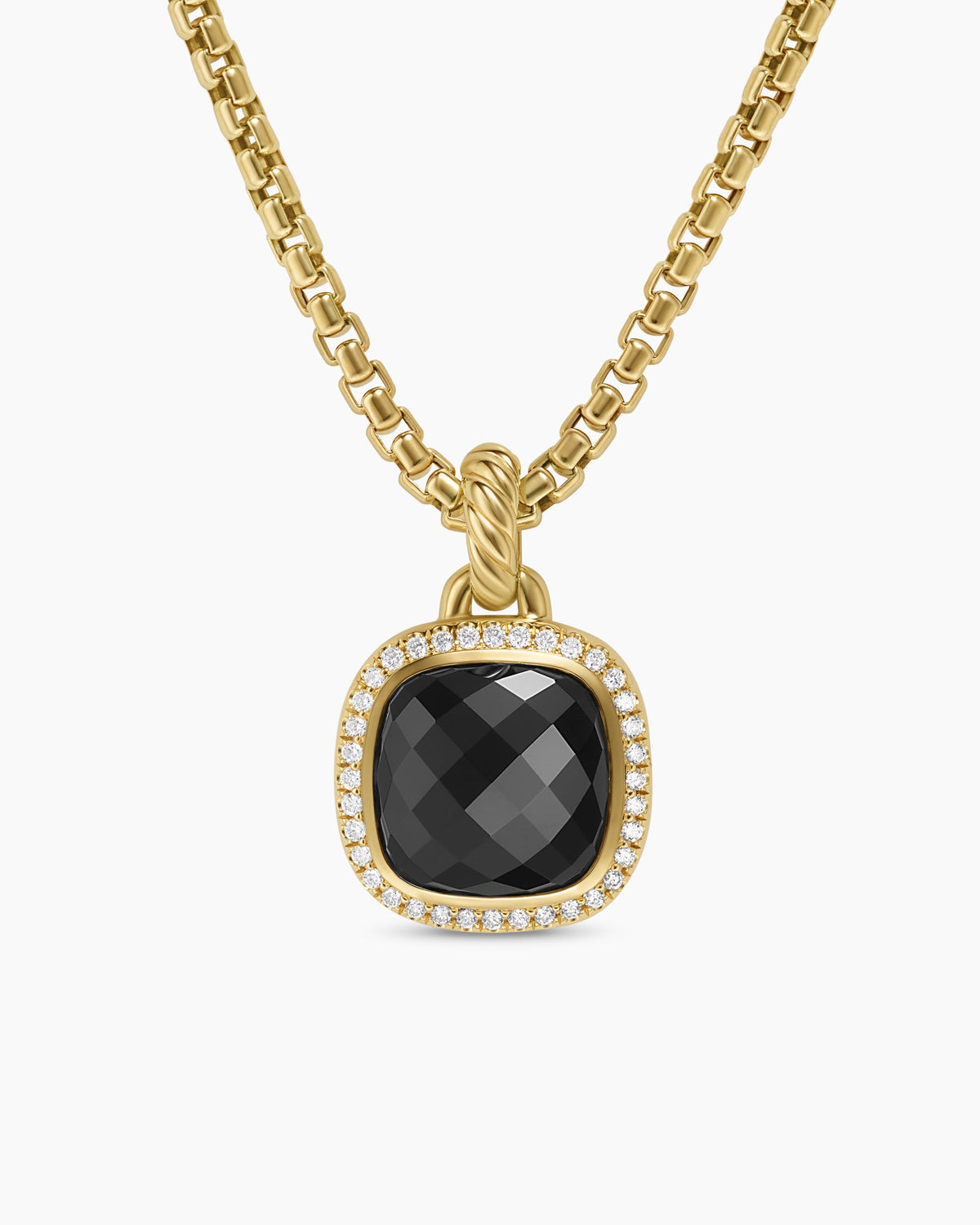 Albion® Pendant in 18K Yellow Gold with Black Onyx and Diamonds, 11mm