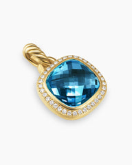 Albion® Pendant in 18K Yellow Gold with Hampton Blue Topaz and Diamonds, 11mm