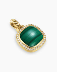 Albion® Pendant in 18K Yellow Gold with Malachite and Diamonds, 11mm
