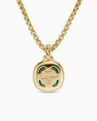 Albion® Pendant in 18K Yellow Gold with Malachite and Diamonds, 11mm