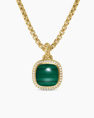Albion® Pendant in 18K Yellow Gold with Malachite and Diamonds, 11mm