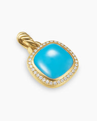 Albion® Pendant in 18K Yellow Gold with Turquoise and Diamonds, 11mm