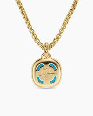 Albion® Pendant in 18K Yellow Gold with Turquoise and Diamonds, 11mm