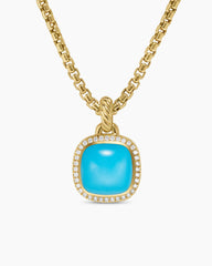 Albion® Pendant in 18K Yellow Gold with Turquoise and Diamonds, 11mm