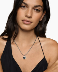 Albion® Pendant in Sterling Silver with Black Onyx and Diamonds, 11mm