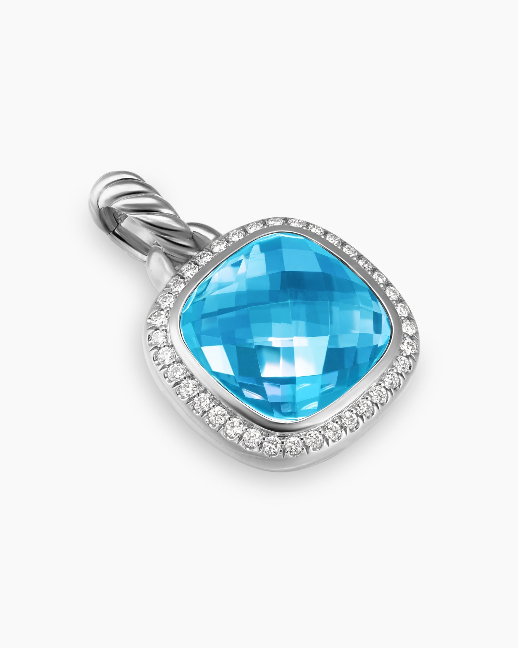 Albion® Pendant in Sterling Silver with Blue Topaz and Diamonds, 11mm