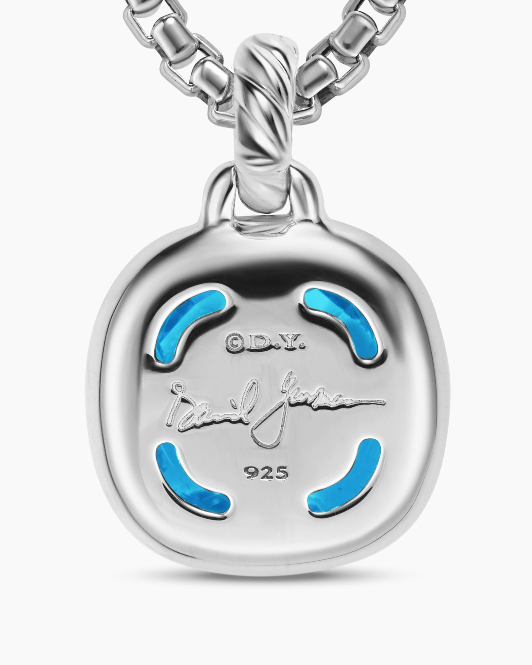 Albion® Pendant in Sterling Silver with Blue Topaz and Diamonds, 11mm