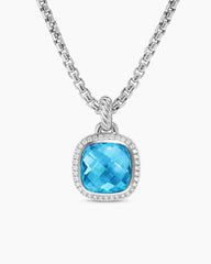 Albion® Pendant in Sterling Silver with Blue Topaz and Diamonds, 11mm