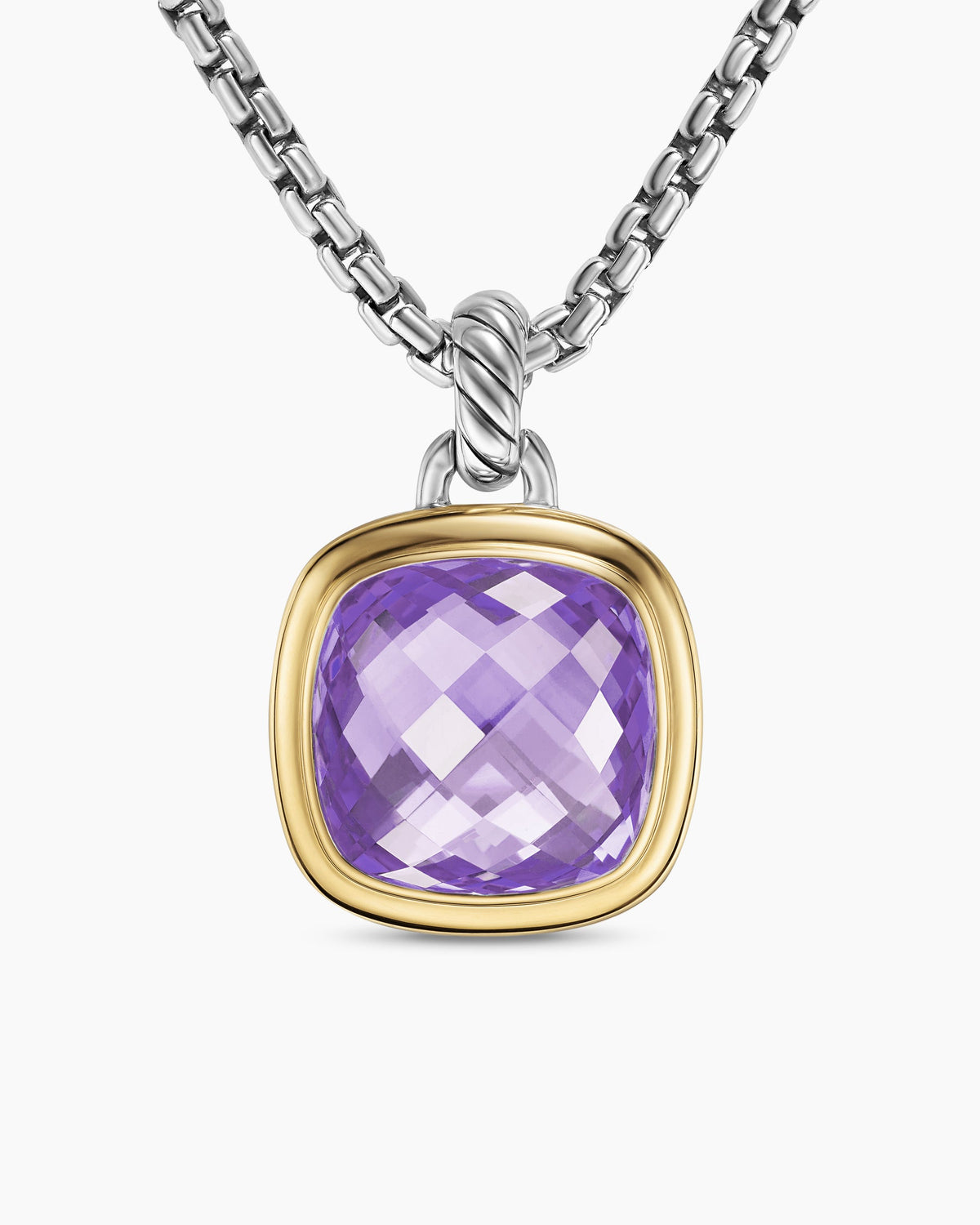 Albion® Pendant in Sterling Silver with 18K Yellow Gold and Amethyst, 15mm