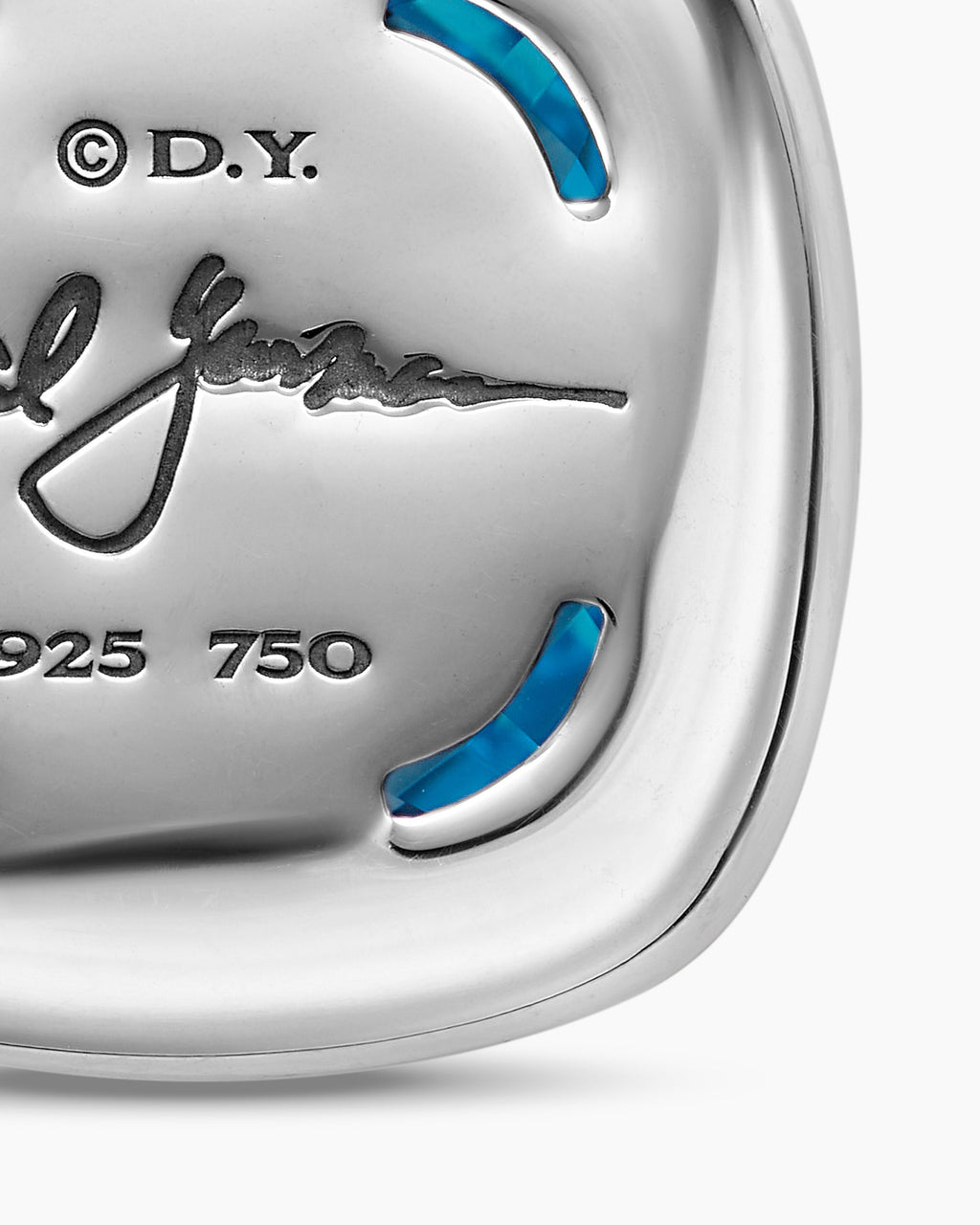 Albion® Pendant in Sterling Silver with 18K Yellow Gold and Blue Topaz, 15mm