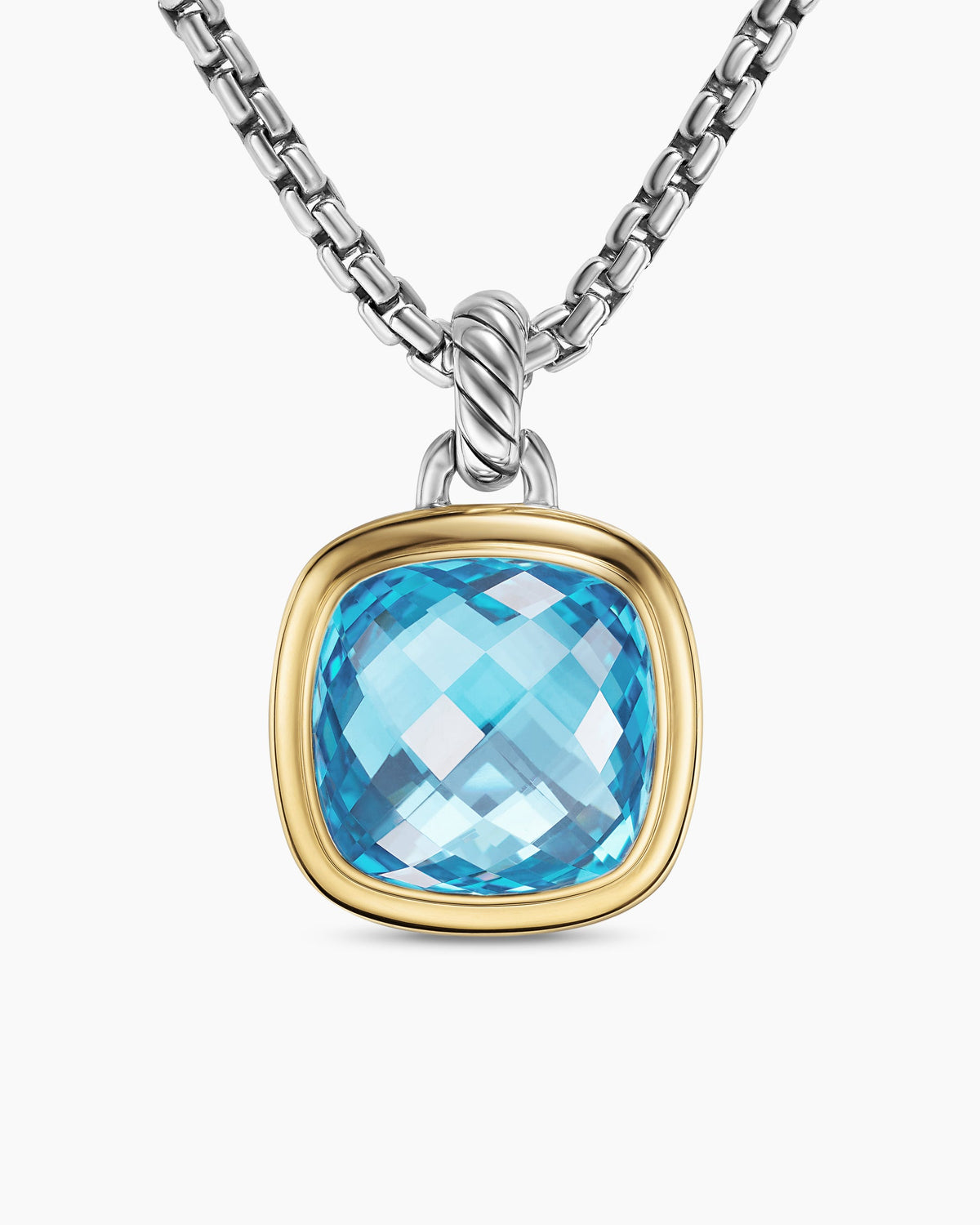 Albion® Pendant in Sterling Silver with 18K Yellow Gold and Blue Topaz, 15mm
