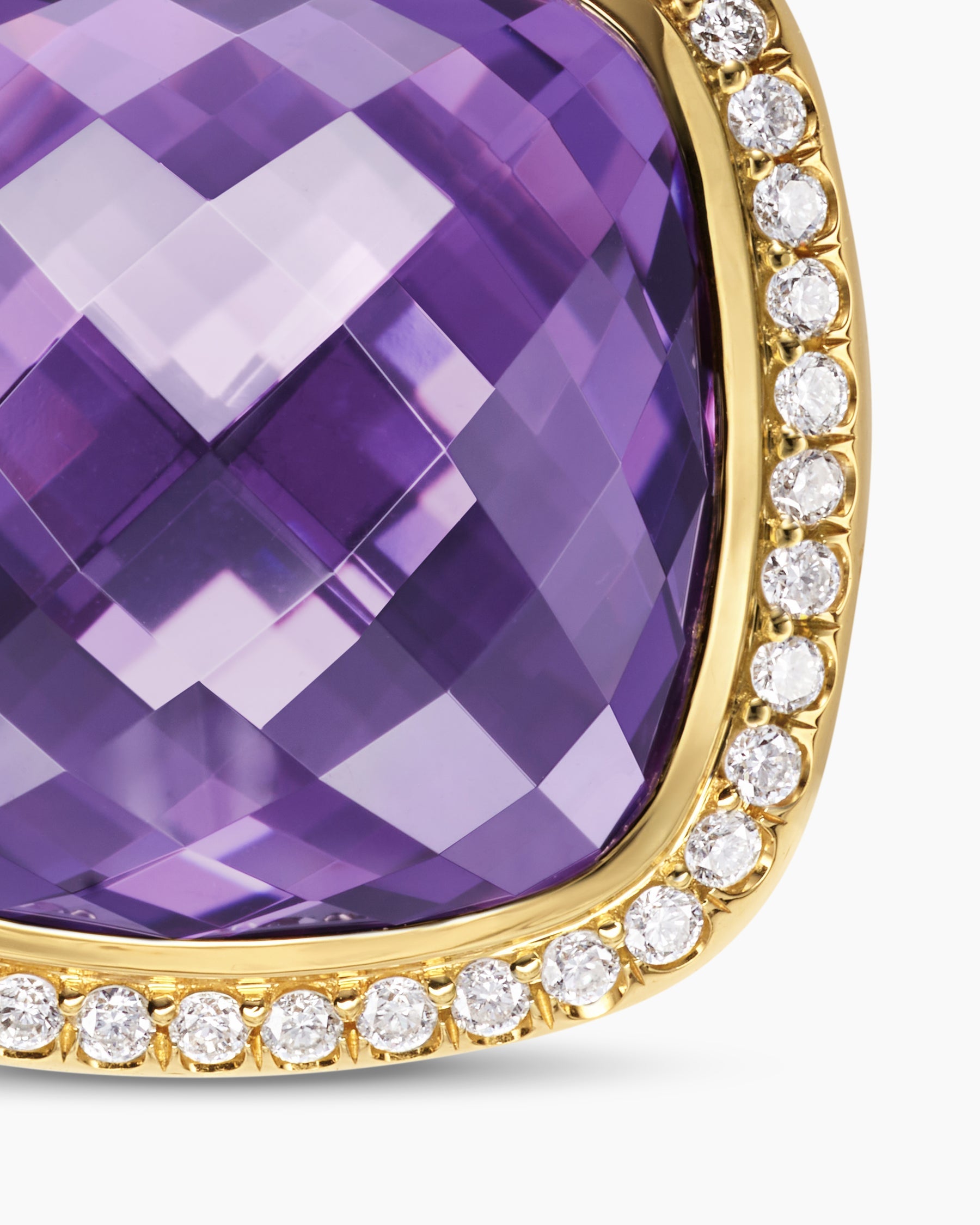 Albion® Pendant in 18K Yellow Gold with Amethyst and Diamonds, 15mm