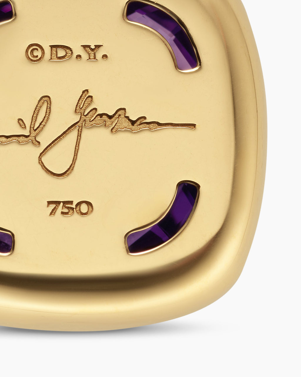 Albion® Pendant in 18K Yellow Gold with Amethyst and Diamonds, 15mm