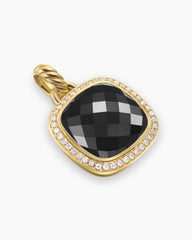 Albion® Pendant in 18K Yellow Gold with Black Onyx and Diamonds, 15mm