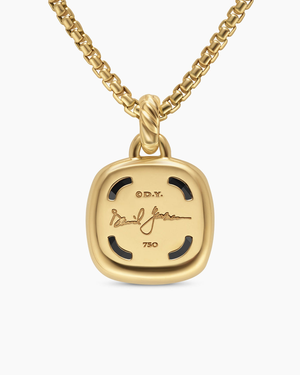 Albion® Pendant in 18K Yellow Gold with Black Onyx and Diamonds, 15mm