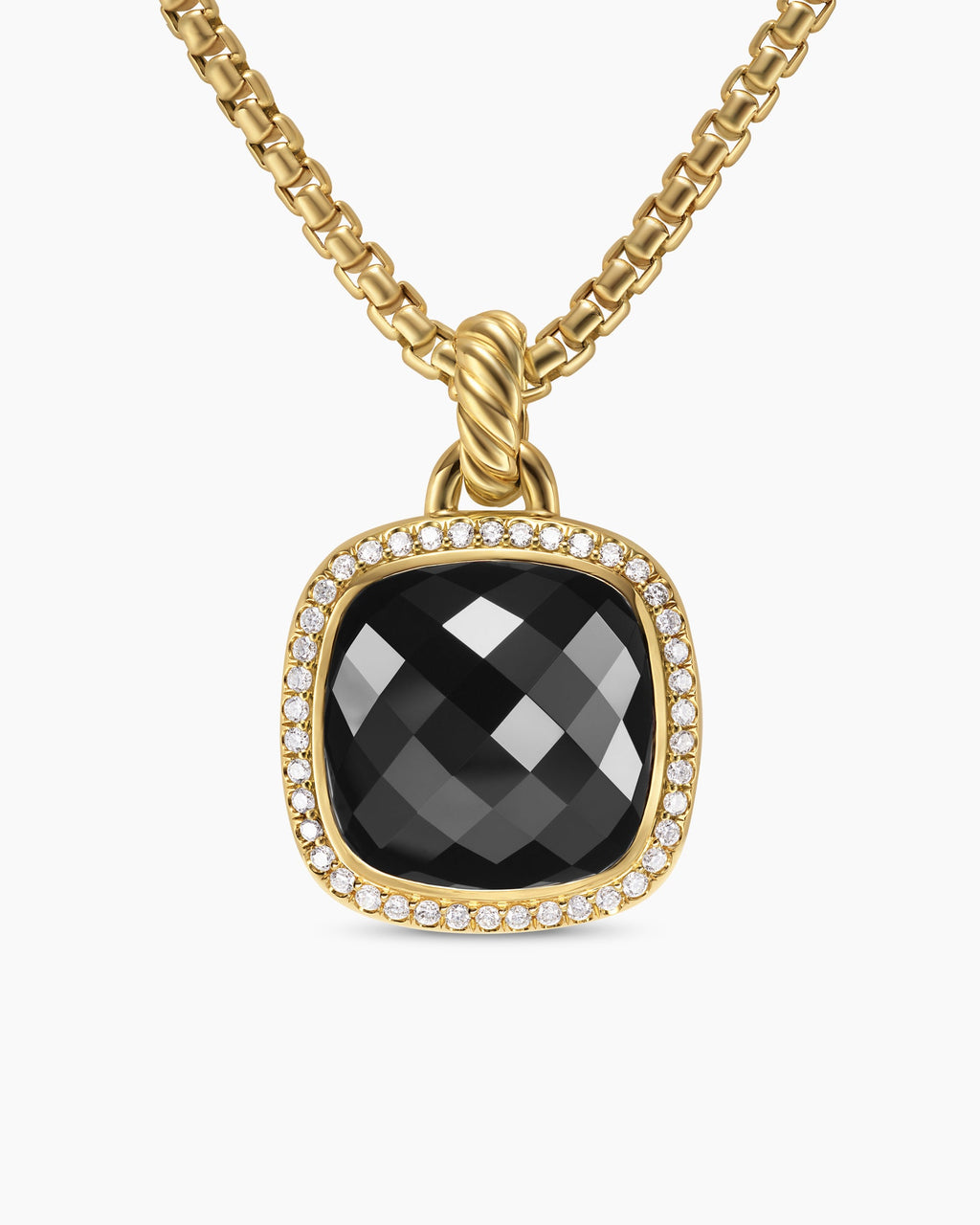 Albion® Pendant in 18K Yellow Gold with Black Onyx and Diamonds, 15mm