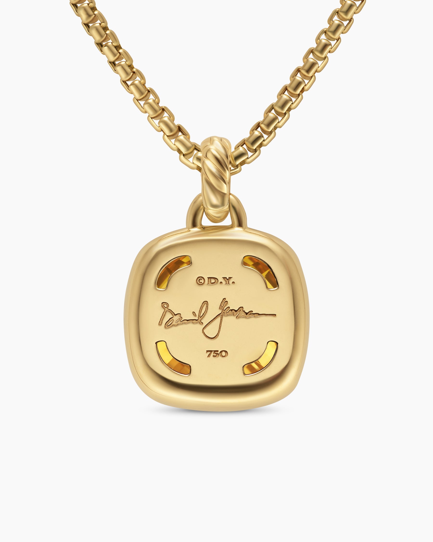 Albion® Pendant in 18K Yellow Gold with Citrine and Diamonds, 15mm