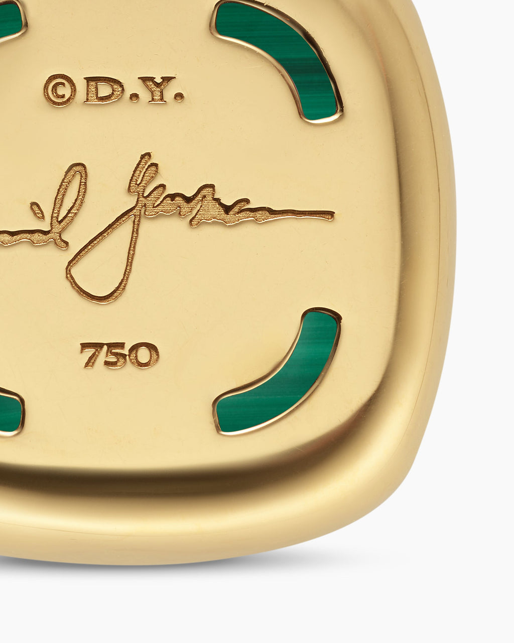 Albion® Pendant in 18K Yellow Gold with Malachite and Diamonds, 15mm