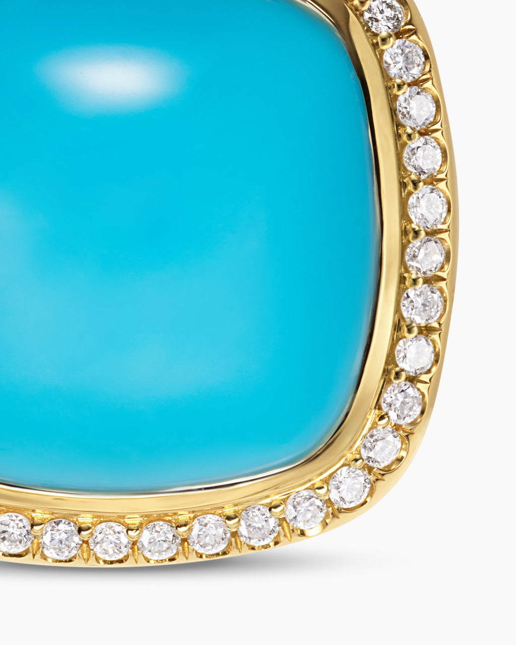 Albion® Pendant in 18K Yellow Gold with Turquoise and Diamonds, 15mm