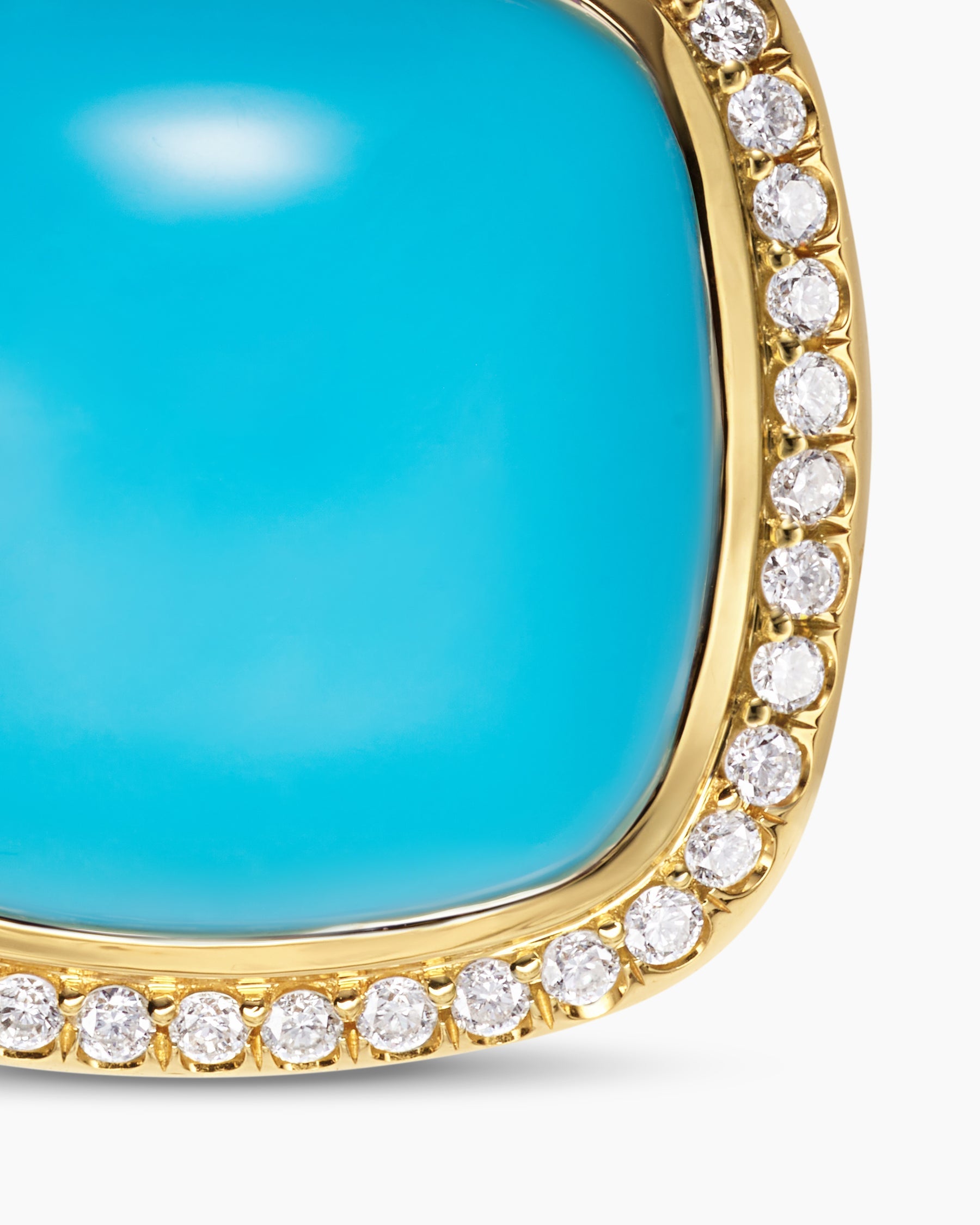Albion® Pendant in 18K Yellow Gold with Turquoise and Diamonds, 15mm