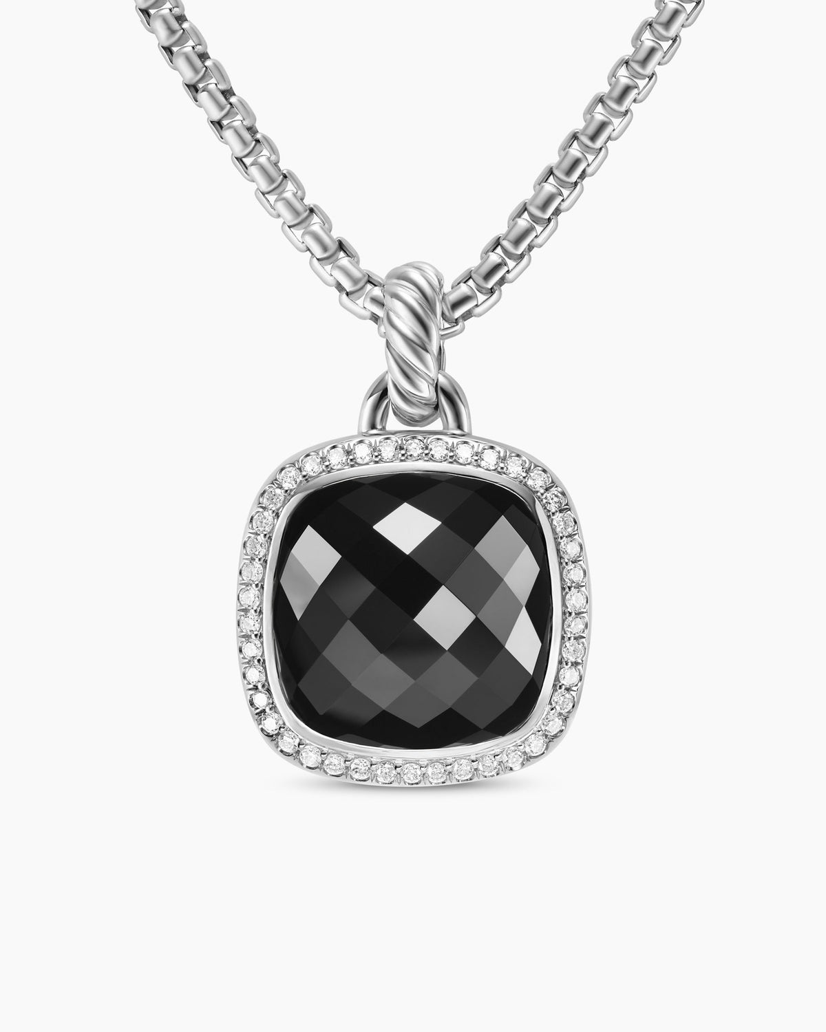 Albion® Pendant in Sterling Silver with Black Onyx and Diamonds, 15mm