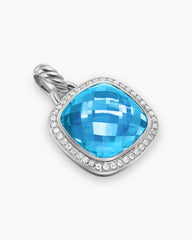 Albion® Pendant in Sterling Silver with Blue Topaz and Diamonds, 15mm