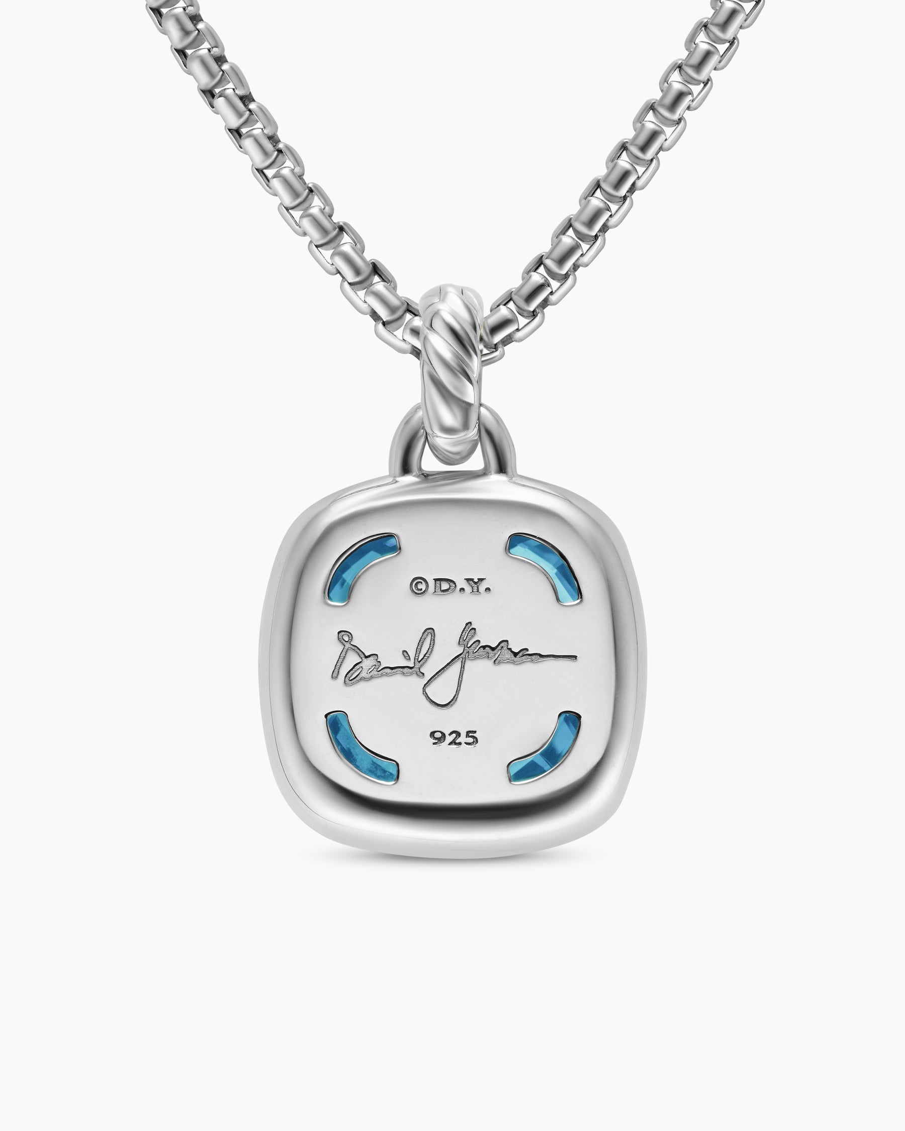 Albion® Pendant in Sterling Silver with Blue Topaz and Diamonds, 15mm