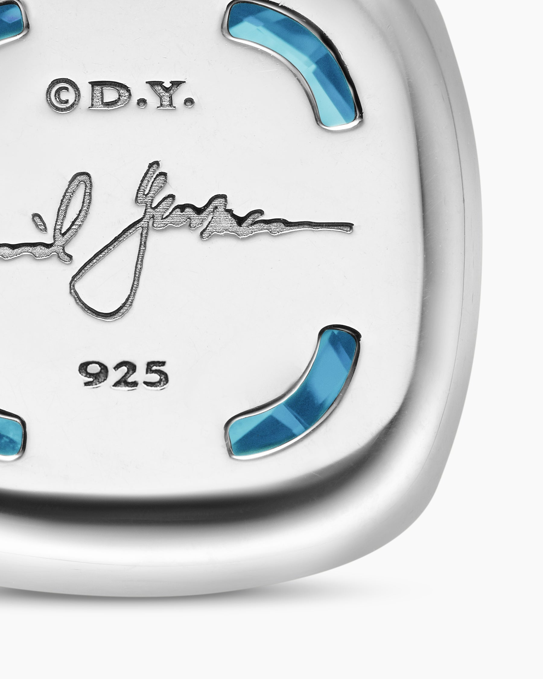 Albion® Pendant in Sterling Silver with Blue Topaz and Diamonds, 15mm