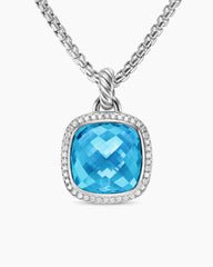 Albion® Pendant in Sterling Silver with Blue Topaz and Diamonds, 15mm