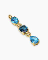 Marbella Y Pendant in 18K Yellow Gold with Blue Topaz and Hampton Blue Topaz, 57.8mm