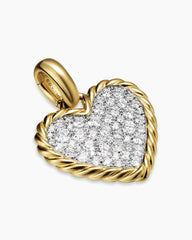 Pavé Heart Amulet in 18K Yellow Gold with Diamonds, 15.6mm