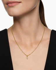 Micro Pavé Cross Amulet in 18K Yellow Gold with Diamonds, 8mm