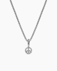Micro Pavé Peace Sign Amulet in Sterling Silver with Diamonds, 7.6mm