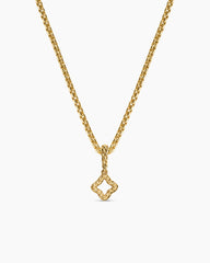 Micro Pavé Quatrefoil Amulet in 18K Yellow Gold with Diamonds, 7.4mm