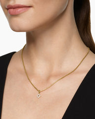 Micro Pavé Quatrefoil Amulet in 18K Yellow Gold with Diamonds, 7.4mm