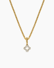 Micro Pavé Quatrefoil Amulet in 18K Yellow Gold with Diamonds, 7.4mm