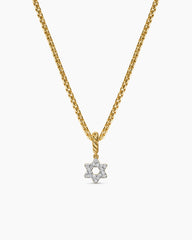 Micro Pavé Star of David Amulet in 18K Yellow Gold with Diamonds, 7.4mm