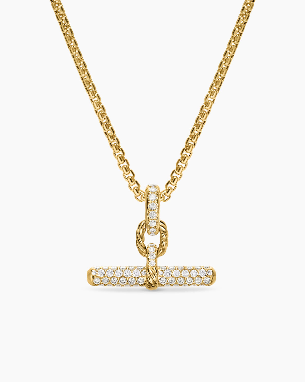 DY Madison® Toggle Pendant in 18K Yellow Gold with Diamonds, 20.2mm