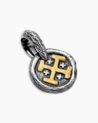 Shipwreck Coin Amulet in Sterling Silver with 18K Yellow Gold, 10.5mm