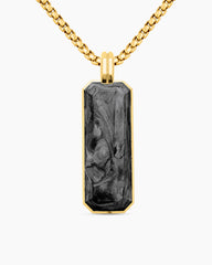 Streamline® Ingot Amulet in 18K Yellow Gold with Forged Carbon, 43mm