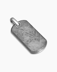 Chevron Tag in Sterling Silver with Meteorite, 42mm