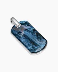 Chevron Tag in Sterling Silver with Pietersite, 42mm