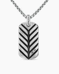 Chevron Tag in Sterling Silver with Pietersite, 42mm