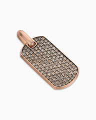 Chevron Tag in 18K Rose Gold with Cognac Diamonds, 35mm