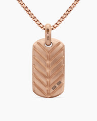 Chevron Tag in 18K Rose Gold with Cognac Diamonds, 35mm