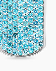 Chevron Tag in 18K White Gold with Paraiba Tourmalines, 35mm