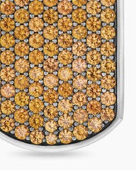 Chevron Tag in Sterling Silver with Orange Sapphires, 35mm